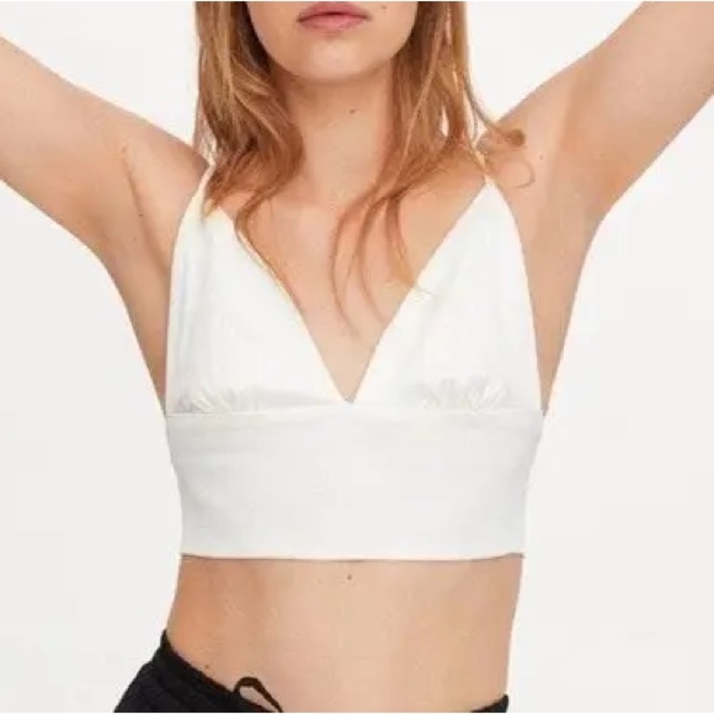 Zara Cream Textured Top